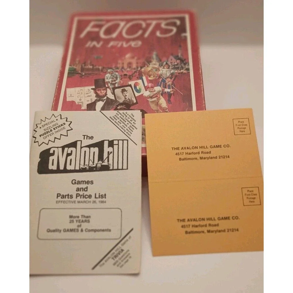 FACTS IN FIVE Vintage 1976 Board Game. The Game of Knowledge. Great Game!